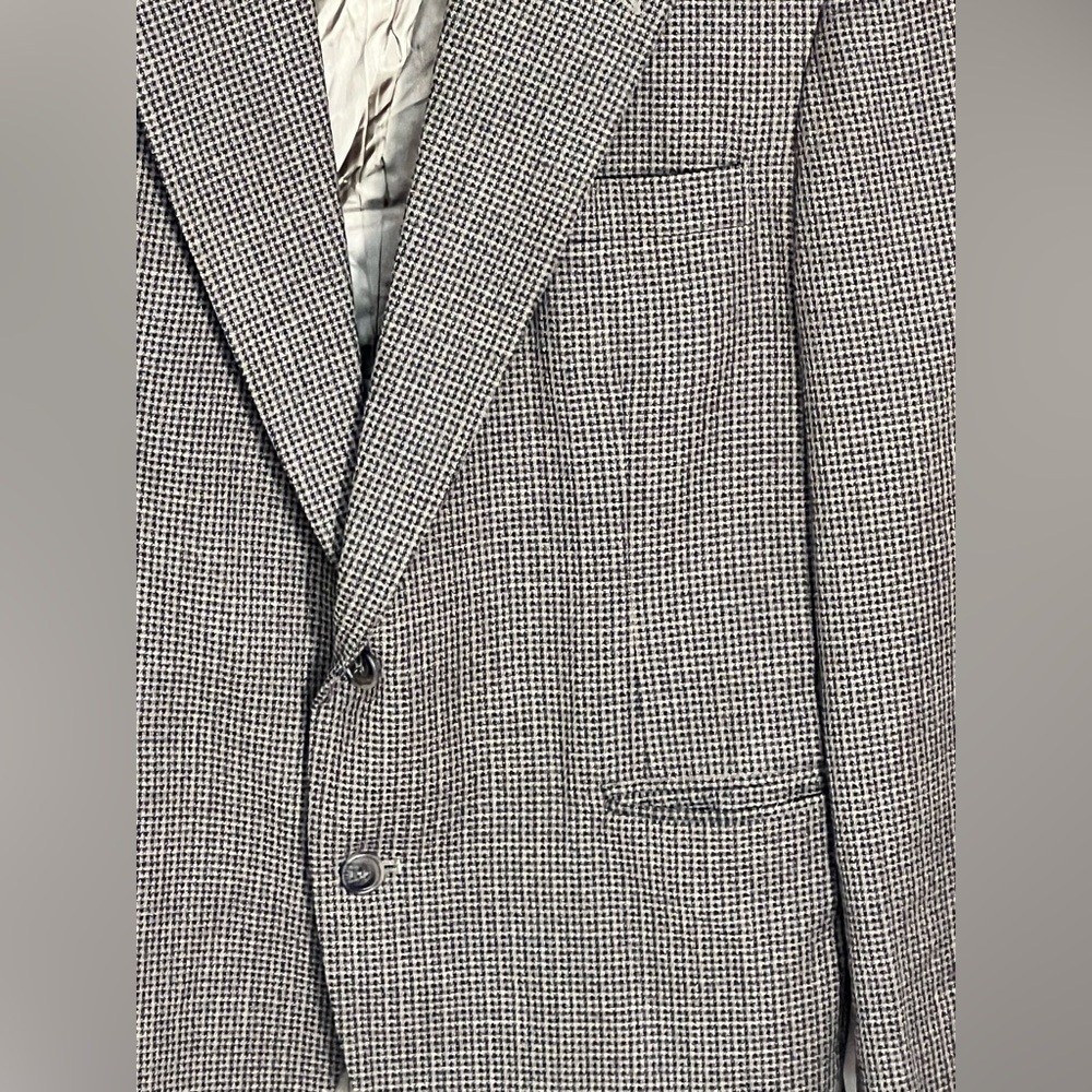 Haggar Vintage Men's Blazer Jacket Size 44L Brown Tweed Wool Blend Sport Coat - Picture 4 of 13